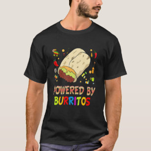 Cinco De Mayo Vintage Mexican Powered By Burritos T-Shirt