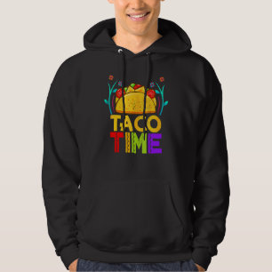 Cinco De Mayo Vintage Mexican Taco Time Hoodie