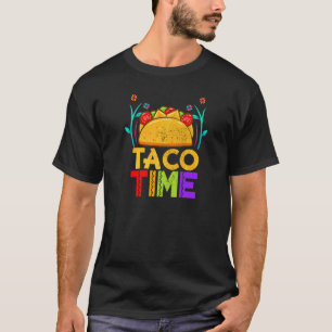 Cinco De Mayo Vintage Mexican Taco Time T-Shirt
