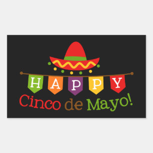 Cinco De Mayo word art Fiesta party sticker