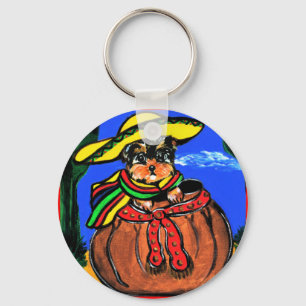 Cinco de Mayo Yorkie Poo Key Ring