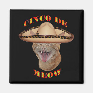 Cinco De Meow Cat Cinco De Mayo Mexico Magnet
