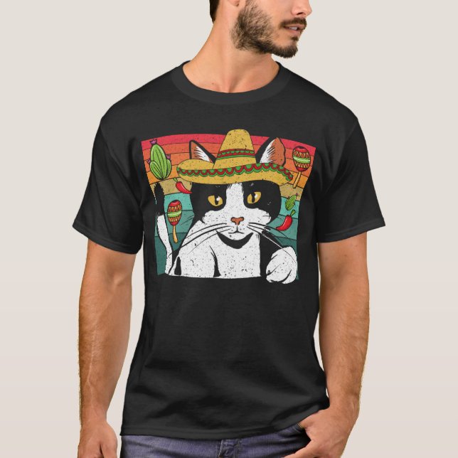 Cinco de Meow Cat  Mexico Pride Mexican Cinco De M T-Shirt (Front)