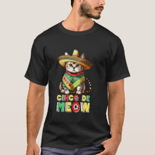 Cinco De Meow Cat Sombrero Poncho Cinco De Mayo Ca T-Shirt