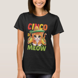 Cinco De Meow Cat Sombrero Poncho Cinco De Mayo Ca T-Shirt