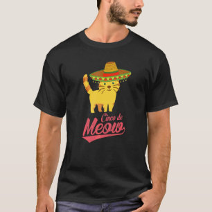 Cinco De Meow Cinco De Mayo Cat Sombrero Mexican T-Shirt