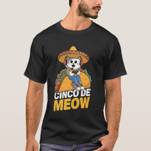 Cinco de Meow Funny Cat Gamer Taco Fiesta Humour T-Shirt