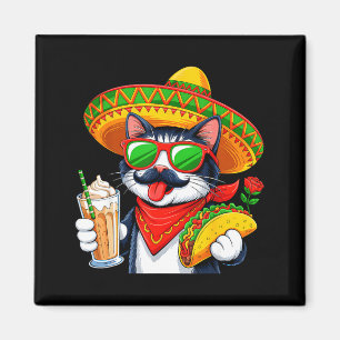 Cinco De Meow Funny Cat Taco Mexican Fiesta Party  Magnet