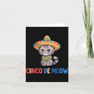 Cinco De Meow Funny Sombrero Cat Cinco De Mayo Card