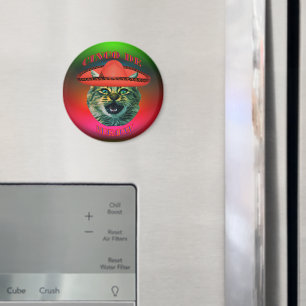 Cinco De Meow Grey Cat Cinco De Mayo Mexico Refrig Magnet