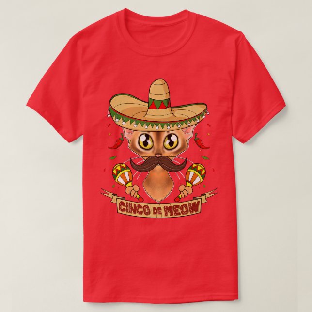 Cinco de Meow I Sombrero Cat I Cinco de Mayo Abyss T-Shirt (Design Front)