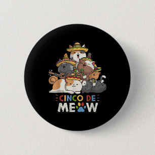 Cinco De Meow Mariachi Cat Lover Cinco De Mayo  6 Cm Round Badge