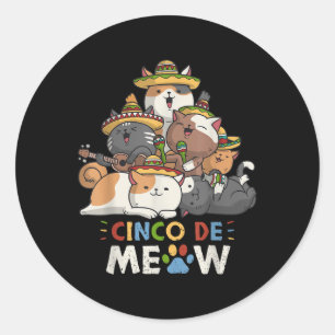 Cinco De Meow Mariachi Cat Lover Cinco De Mayo Classic Round Sticker