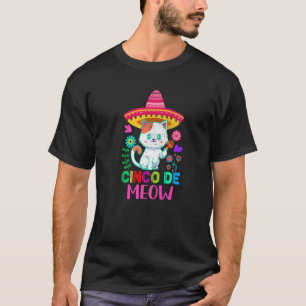 Cinco De Meow Vintage Mexican Cute Cat T-Shirt