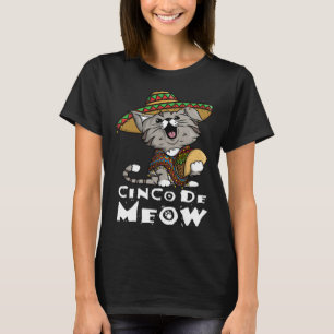 Cinco De Meow with Smiling Cat Taco and Sombrero T-Shirt