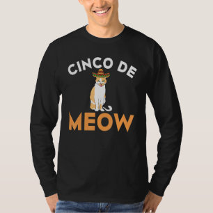 Cinco De Meow With Smiling Cat Taco And Sombrero T-Shirt