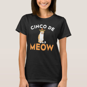 Cinco De Meow With Smiling Cat Taco And Sombrero T-Shirt