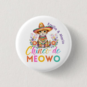 Cinco De Meowo Cute Cat Fiesta Party Custom 3 Cm Round Badge