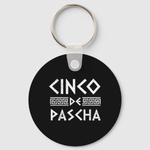 Cinco De Pascha Greece Flag Funny Greek Easter Cin Key Ring