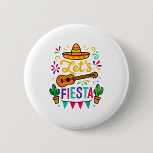Cinco Mayo Lets Fiesta Toddler Girl Boy Mexican Fu 6 Cm Round Badge