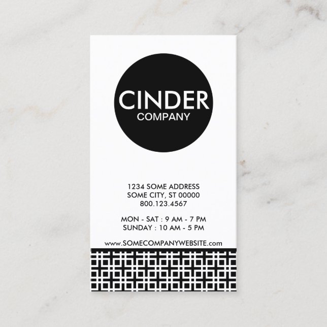 cinder company business card (Front)