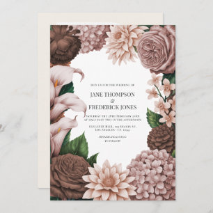 Cinder Rose, Burnt Cinnamon & Claystone Blush Invitation