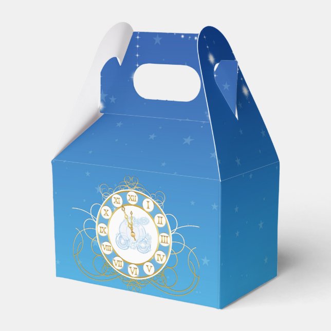 Cinderella Almost Midnight Blue Favour Boxes (Front Side)