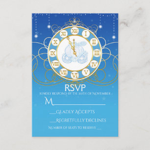 Cinderella Almost Midnight Blue RSVP Card