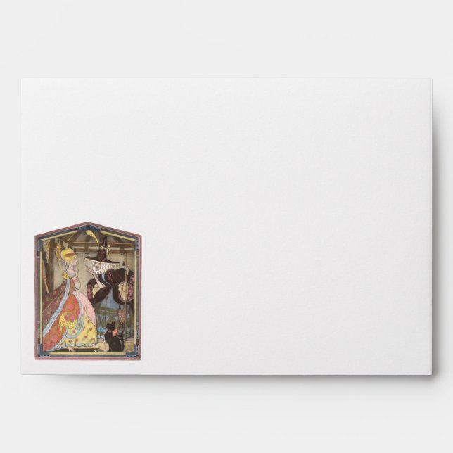 Cinderella and Fairy Godmother, Vintage Fairy Tale Envelope (Front)