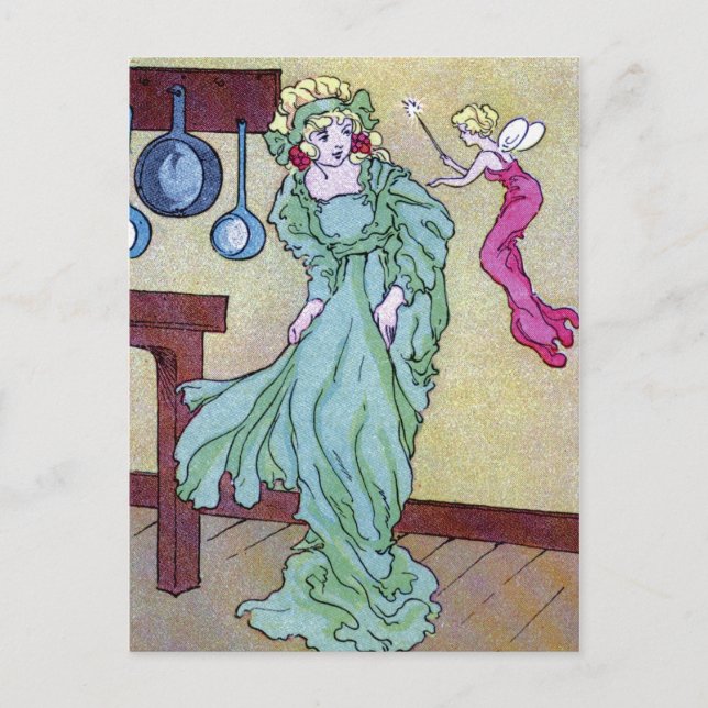 CInderella and Her Fairie Godmother Postcard (Front)