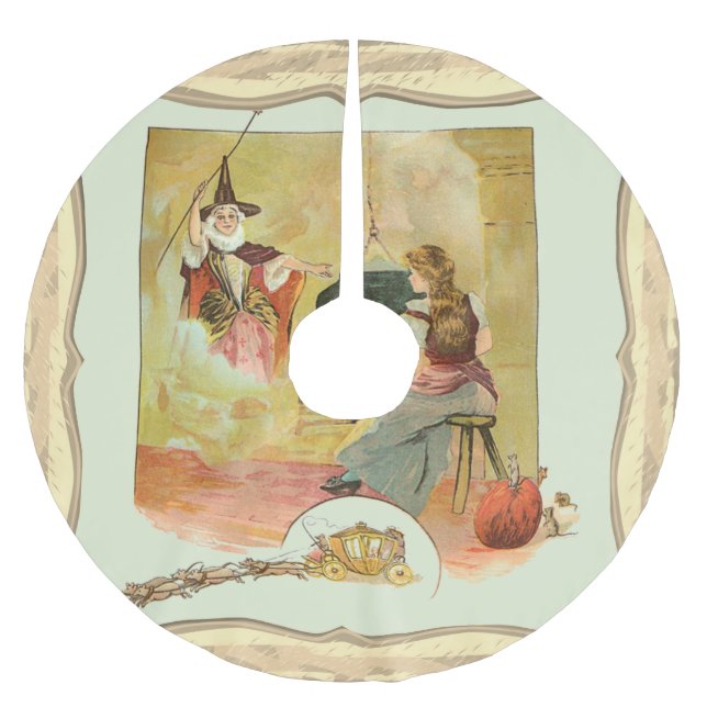 Cinderella And Her Fairy God Mother Brushed Polyester Tree Skirt (Front)