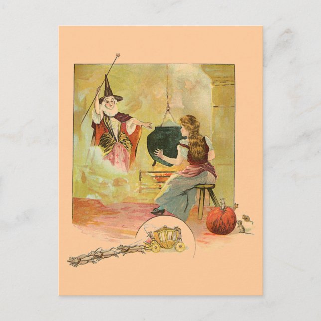 Cinderella And Her Fairy God Mother Postcard (Front)