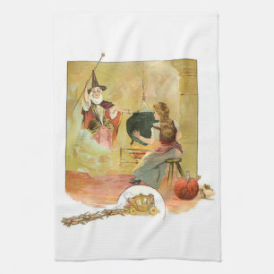 Cinderella And Her Fairy God Mother Tea Towel