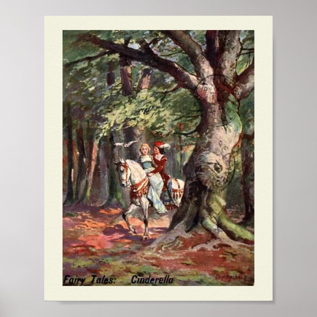 Cinderella and The Prince, 1907, Vintage Style  Poster (Front)