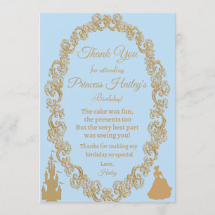 Cinderella Birthday Thank You Invitation