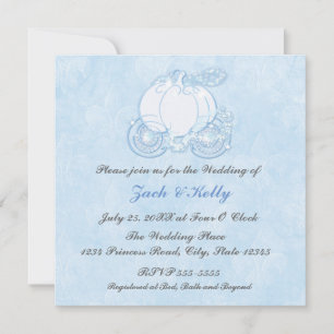 Cinderella Blue Carriage Fairytale Invitations