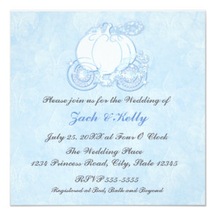 Blue Cinderella Wedding Invitations 4