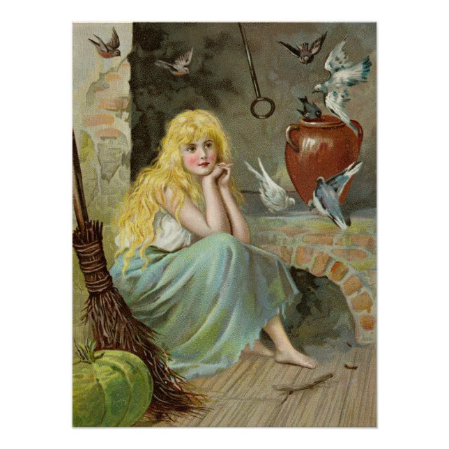 Cinderella by the fireside CC1170 Jenny Nyström Poster (Front)