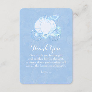 Cinderella Carriage Blue Fairytale Thank You Card