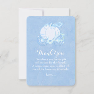 Cinderella Carriage Blue Fairytale Thank You Card