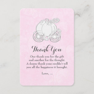 Cinderella Carriage Pink Storybook Thank You Card
