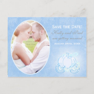 Cinderella Carriage Wedding Date Photo Postcard