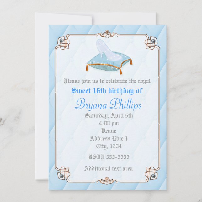 Cinderella Elegant Chic Princess Royal Invitation (Front)