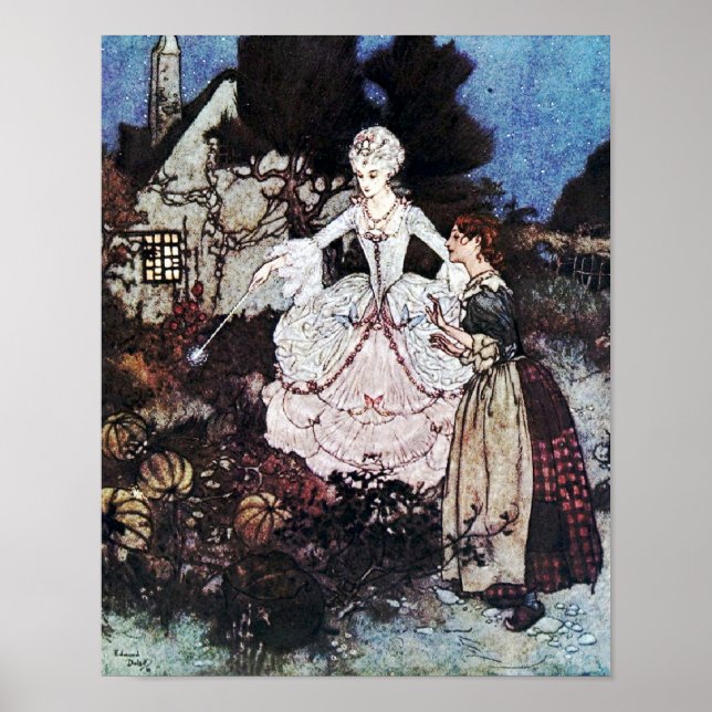 Cinderella Fairy Godmother by Edmund Dulac Poster (Front)