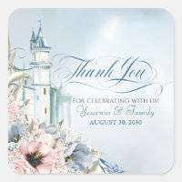 Cinderella Fairy Tale Light Blue Pink Thank You
