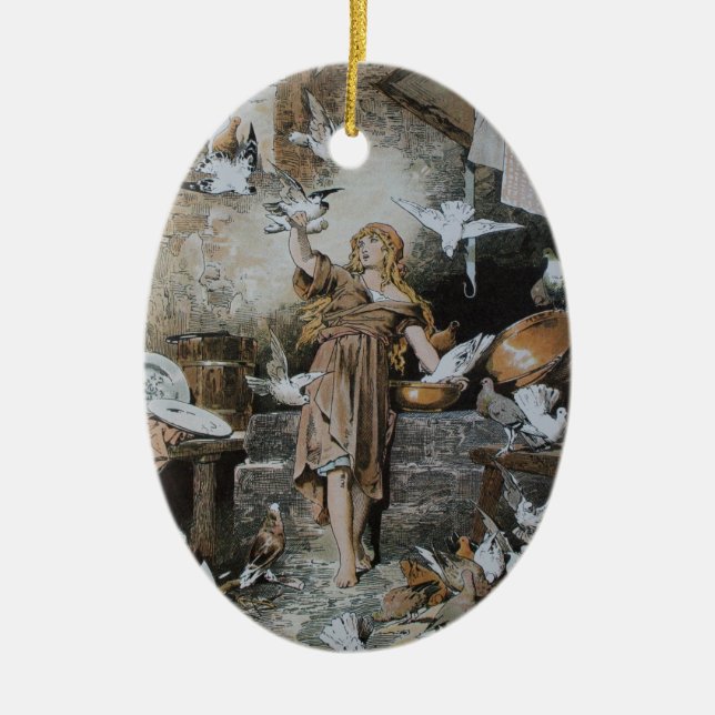 Cinderella – Fairy tale – Märchen – Grimm Ceramic Tree Decoration (Front)