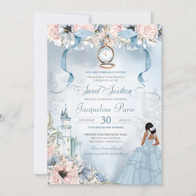 Cinderella Fairy Tale Princess Sweet 16 Birthday I Invitation (Front)