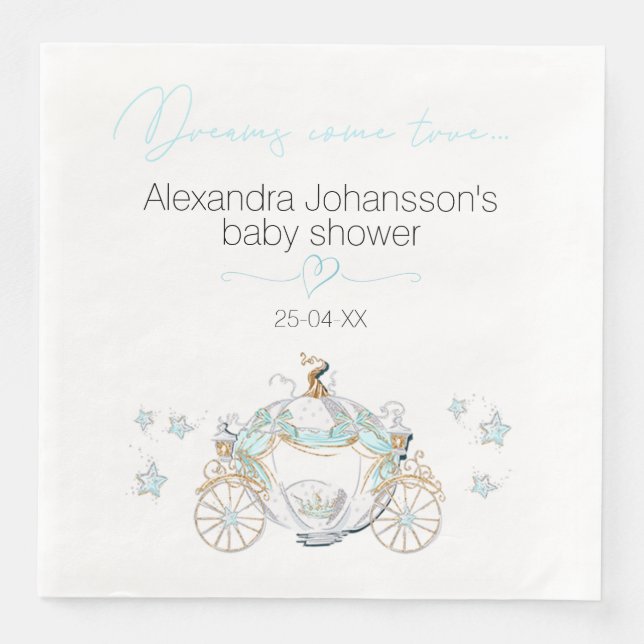 Cinderella Fairy Tale Pumpkin Carriage Napkin (Front)