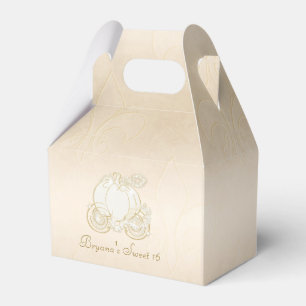 Cinderella Gold Carriage Beige Party Favour Boxes