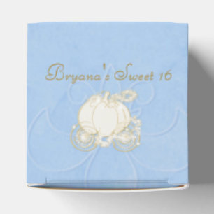 Cinderella Gold Carriage Blue Party Favour Boxes
